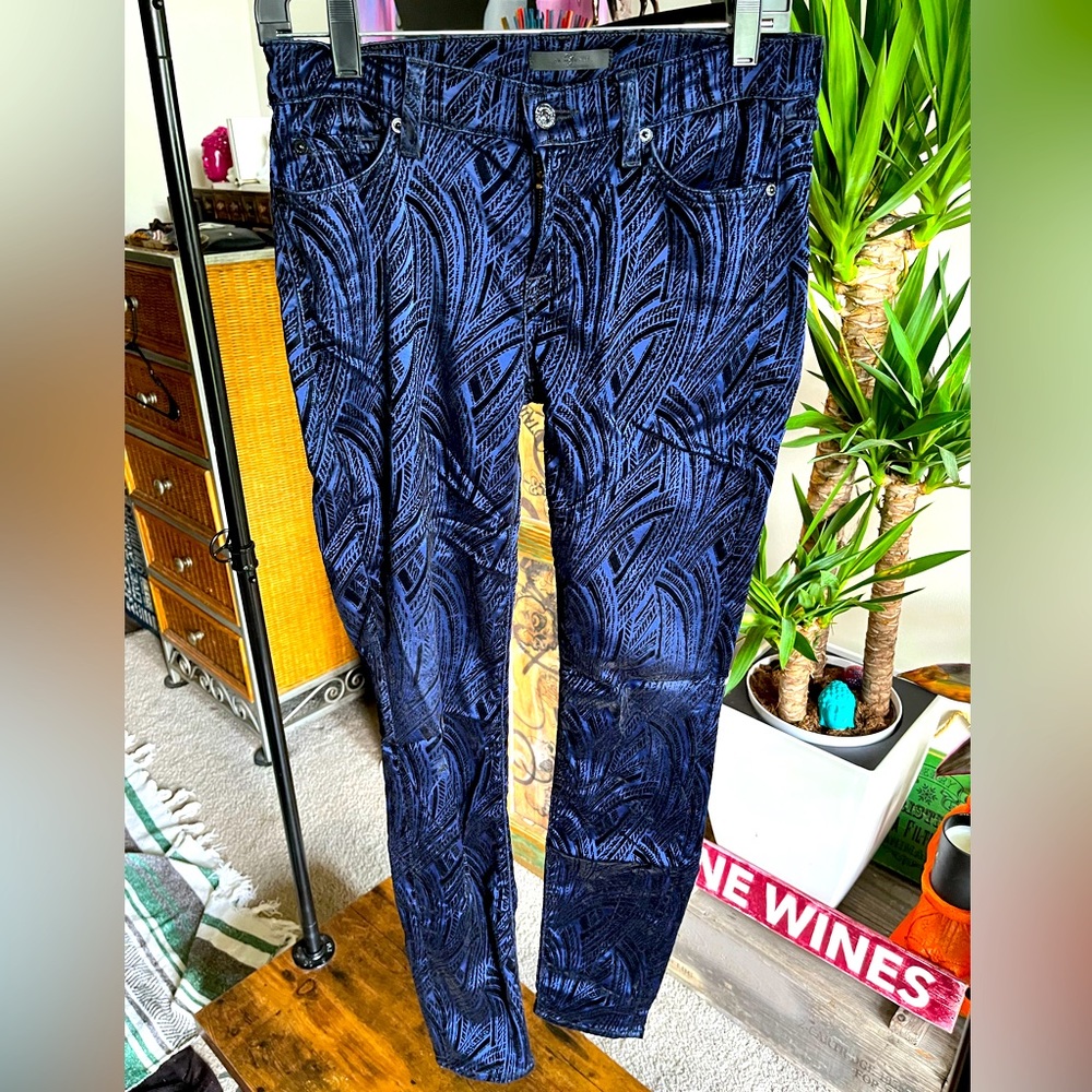 7 for all man kind purple and black jeans